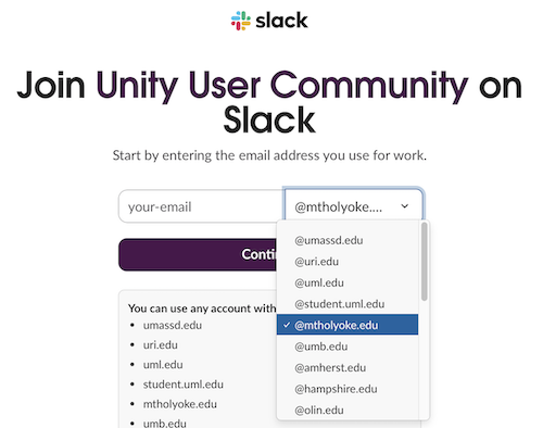 The join page for the Unity User Community
