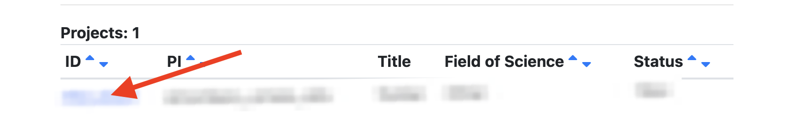 allocation portal project select